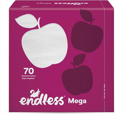 Endless Mega Serviette Weiße 33x33cm 70 Stück Stück