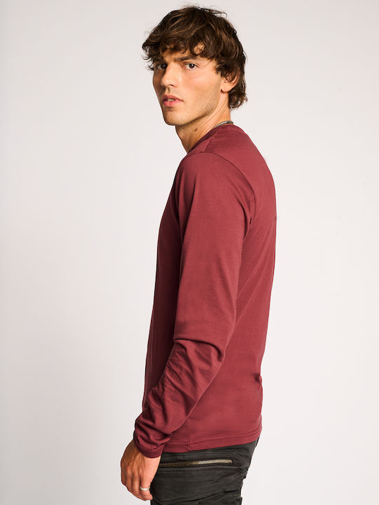 Staff Men's Long Sleeve Blouse Burgundy