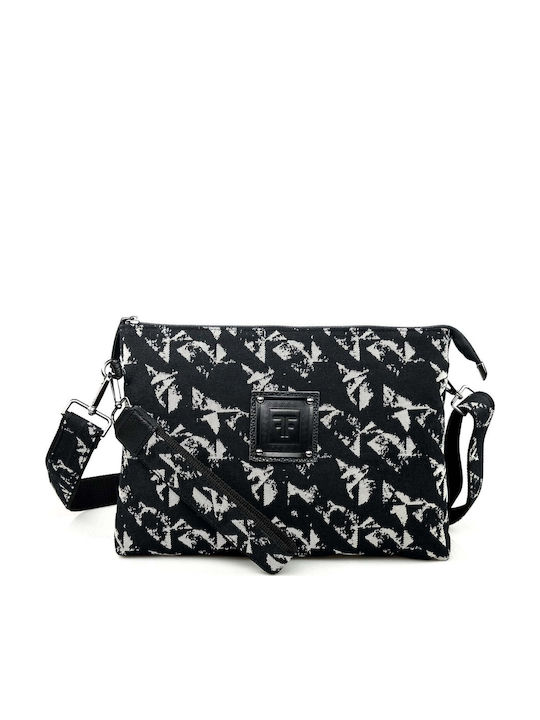 Leather Women's Clutch Black Birds