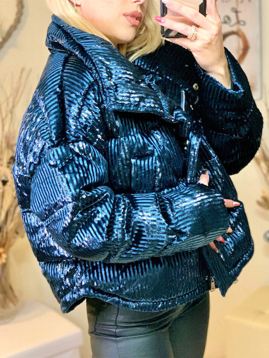 Woman's Fashion Jacket Puffer Blue
