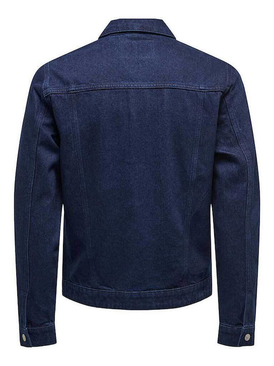 Only & Sons Men's Winter Jacket Blue