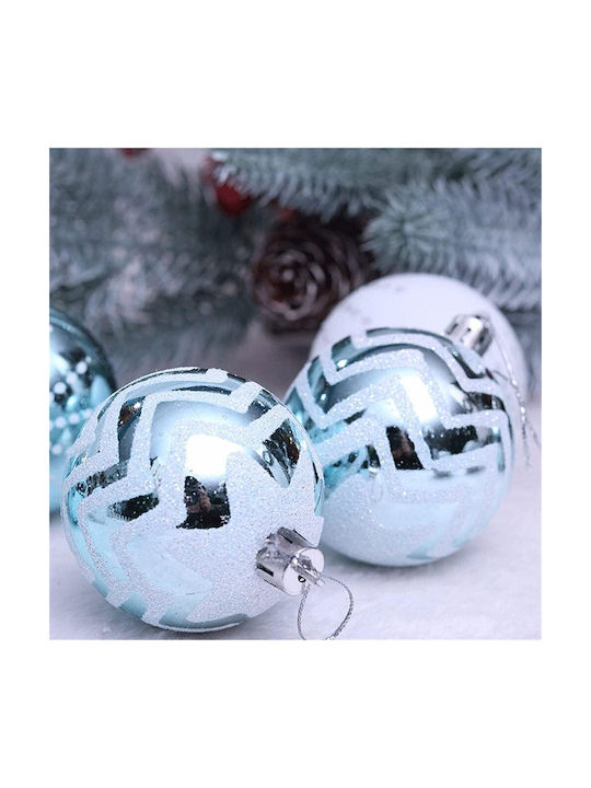 Christmas Plastic Ball Ornament White 6cm 24pcs