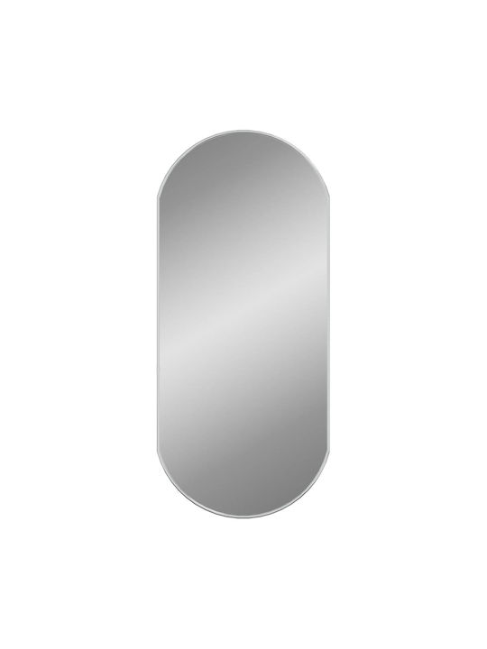 vidaXL Wall Mirror Oval with Silver Glass Frame 90x40cm 1pcs