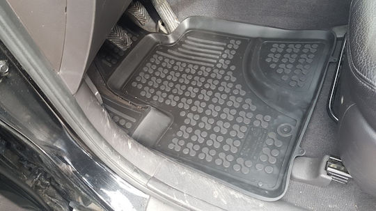 Sahler Set of Front and Rear Mats 4pcs Tray Type for Hyundai Santa Fe 2007-2012 Black