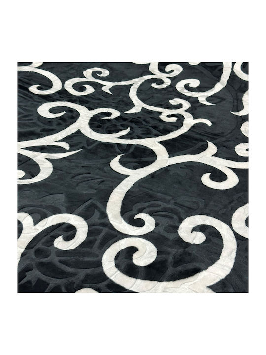 Olia Home Samtige Übergröße Decke 220x240cm Schwarz