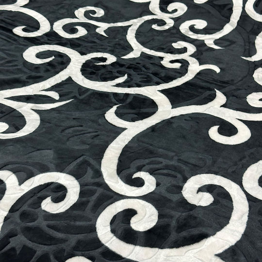Olia Home Velvet Double Blanket 220x240cm Black