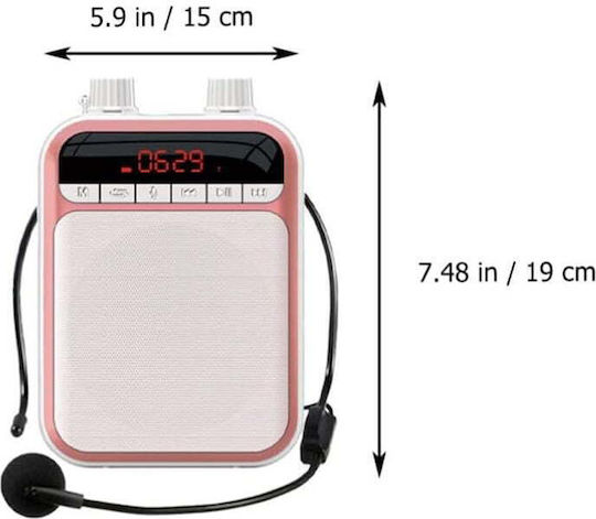 Andowl Q-ky70 Ηχείο Bluetooth με Ραδιόφωνο Ροζ