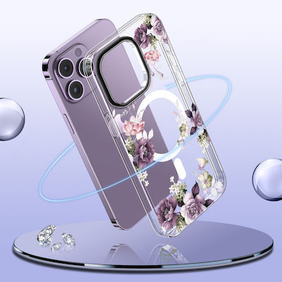 Tech-Protect Magmood Magsafe Umschlag Rückseite Kunststoff Spring Floral (iPhone 15 Pro Max)
