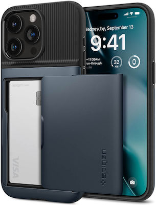 Spigen Slim Armor CS Back Cover Πλαστικό / Σιλικόνης Ανθεκτική με Υποδοχή για Κάρτες Metal Slate (iPhone 15 Pro Max)