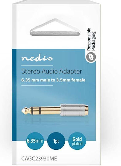 Nedis Convertor 6.3mm masculin în 3.5mm feminin Auriu 1buc (CAGC23930ME)