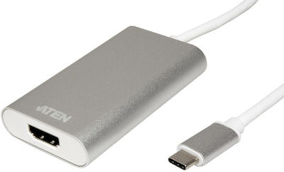 Aten Μετατροπέας USB-C male σε HDMI female Ασημί (UC3020-AT)