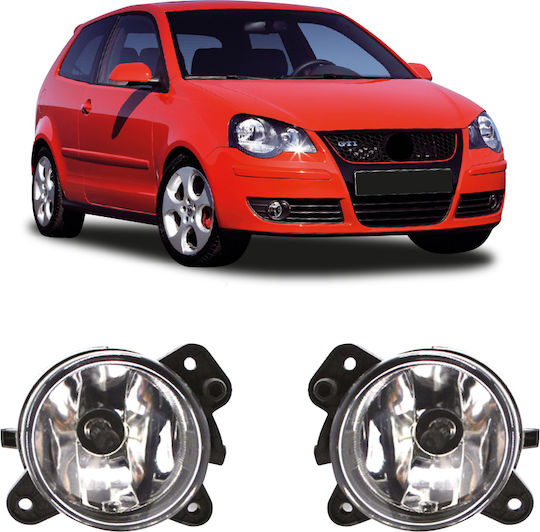 DLAA Round Headlights Car Skoda Fabia Volkswagen Polo 2pcs