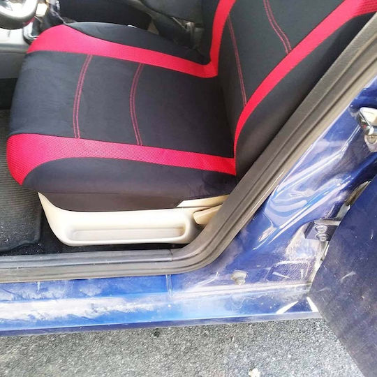 Auto Gs Σετ Καλύμματα Αυτοκινήτου 11τμχ Πολυεστερικά Super Sport All In One Μαύρο / Κόκκινο
