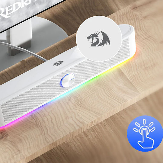 Redragon GS560 Adiemus Ηχείο Υπολογιστή με RGB Φωτισμό και Ισχύ 3W Λευκό