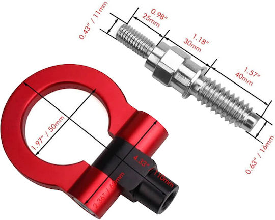 Auto Gs Car Tow Hook Adapter in Red Color