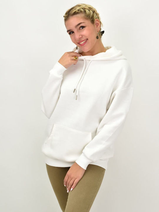 Damen Sweatshirt Kapuzen Beige