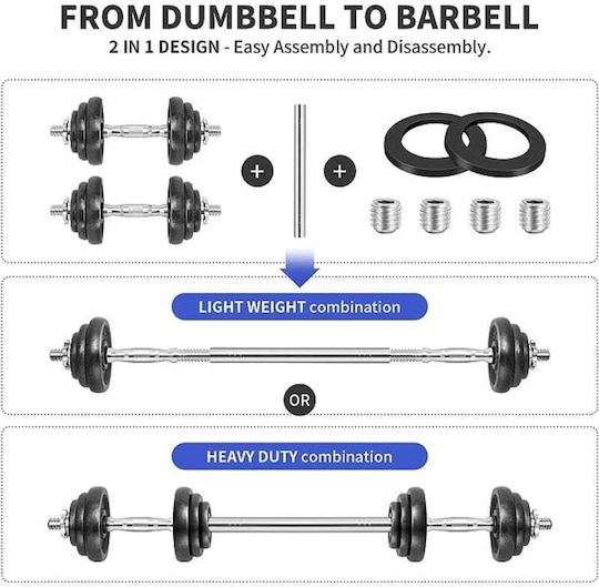 VSL Sports Vsl Sports Dumbbell Set with Bar Total Weight 20kg in Case