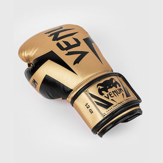 Venum Elite Boxing Gloves made of Synthetic Leather for Match Gold