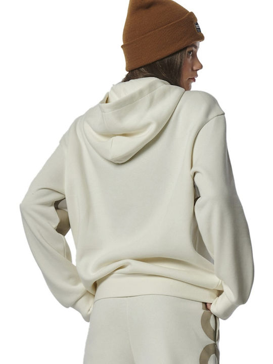 Women's Long Hooded Sweatshirt Beige