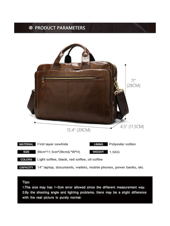 Leder Herrentasche Geldbörse Braun