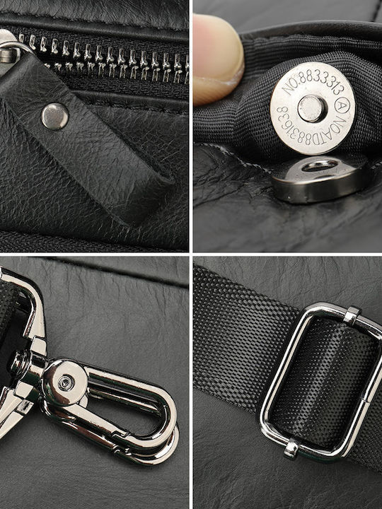 Herren Ledertasche Schulter / Crossbody Schwarz