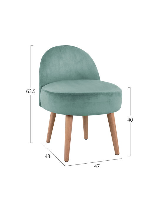 Stool For Living Room with Backrest Wooden Yasmine Physical 47x43x63.5cm