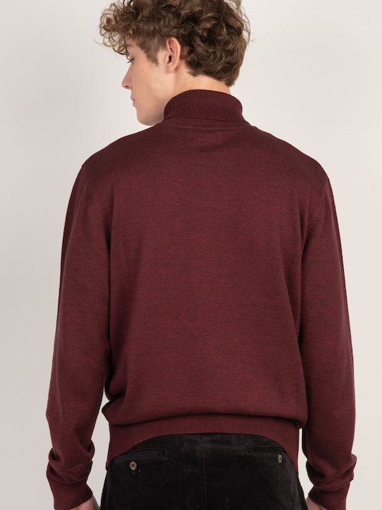 Rebase Men's Long Sleeve Sweater Turtleneck Burgundy