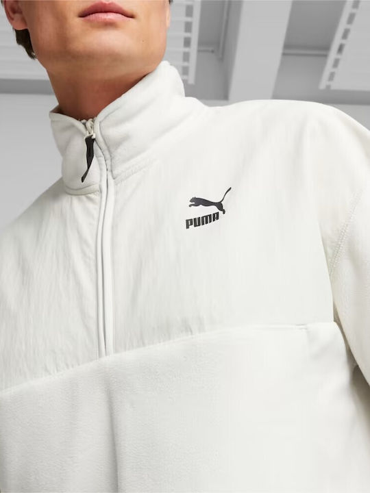 Puma Bluza Bărbătească cu Mânecă Lungă Albă