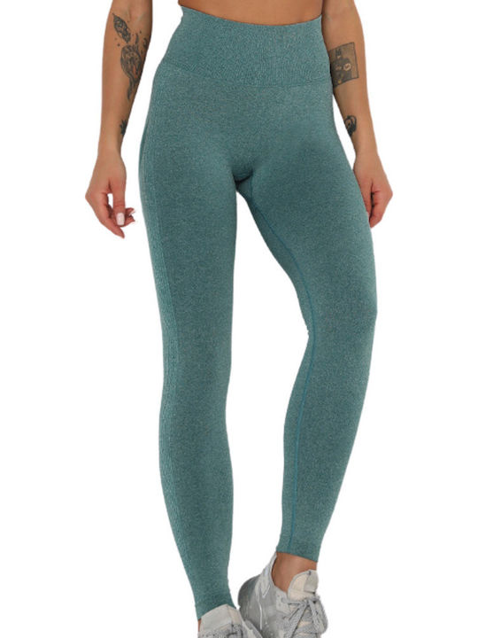 Azora Training Women's Long High Waist Green Leggings