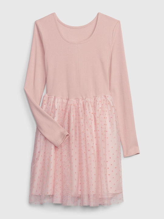 GAP Kids Dress Tulle Polka Dot Pink