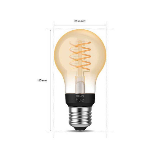 Philips Смарт крушка LED 7W за фасунга E27 и форма A60 топло бяло 580лм