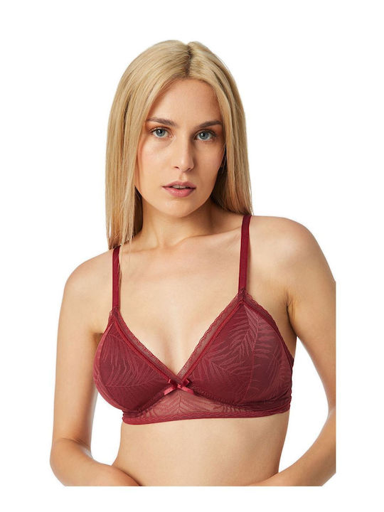 Minerva Women's Bralette Bra Burgundy