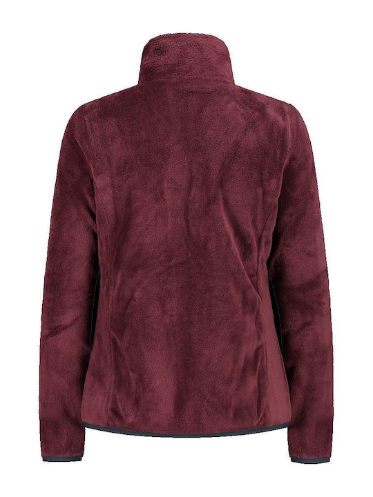 CMP Women's Cardigan with Zipper Burgundy