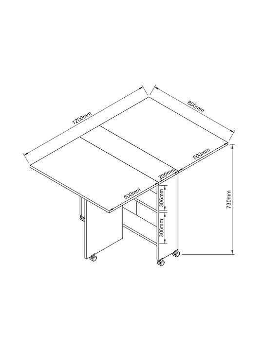 Stanley Tisch Speisesaal Klappbar Holz 120x80x73cm