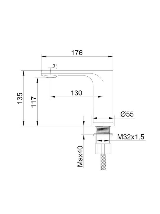 Interflex Mixing Sink Faucet with Photocell Sensor Silver