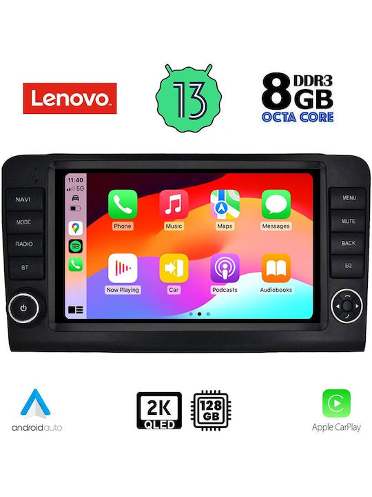 Lenovo Car Audio System for Mercedes-Benz ML 2005-2011 (Bluetooth/USB/AUX/WiFi/GPS/Apple-Carplay/Android-Auto) with Touch Screen 9"