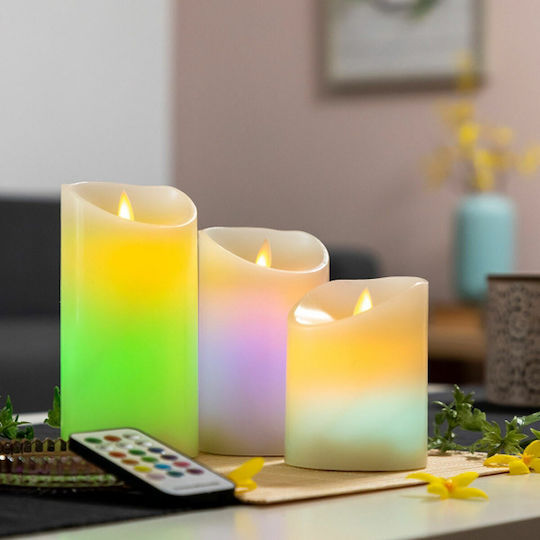 InnovaGoods Διακοσμητικό Φωτιστικό LED RGB Κερί 3τμχ 7.5εκ.