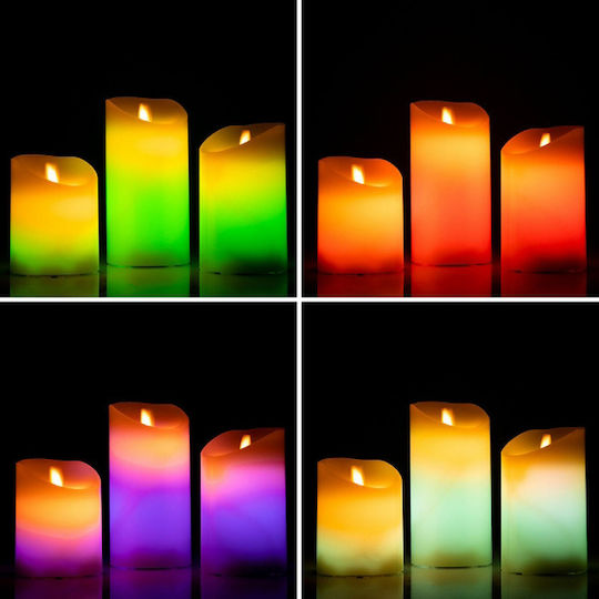 InnovaGoods Διακοσμητικό Φωτιστικό LED RGB Κερί 3τμχ 7.5εκ.