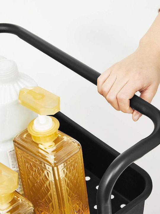 Songmics Metallic Kitchen Trolley 3 Tiers Black 41.6x33.5x86.3cm