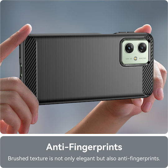 Techsuit Carbon Back Cover Σιλικόνης Μαύρο (Motorola Moto G54)