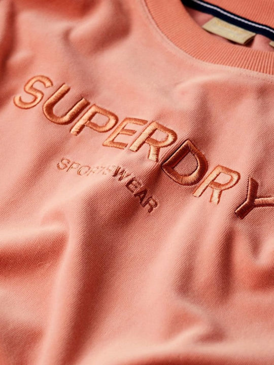 Superdry Women's Velvet Sweatshirt Pink