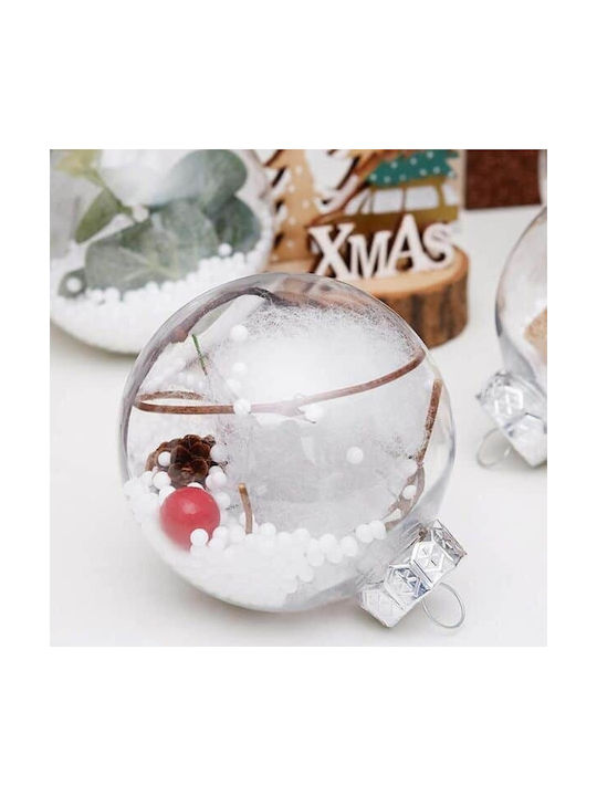 Christmas Plastic Ball Ornament Transparent 8cm 16pcs