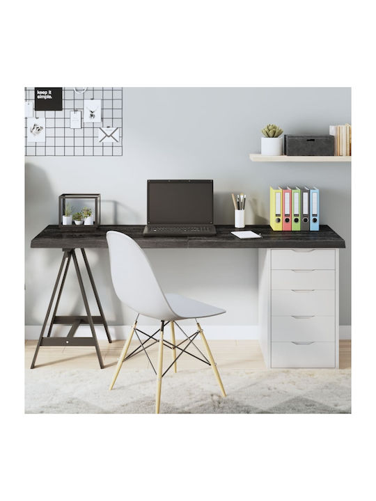 vidaXL Rectangular Office Desk Surface made of Solid Wood Dark Grey 160x60x4cm 3156450 1pcs