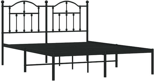 Bett Doppelbett Metall Black mit Latten für Matratze 135x190cm