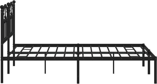 Bett Doppelbett Metall Black mit Latten für Matratze 135x190cm