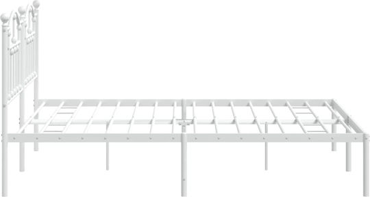 King Size Metallbett Weiß mit Lattenrost für Matratze 183x213cm