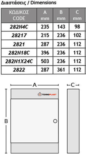 Aca Tablou electric Montat pe perete L396xA236xP112mm