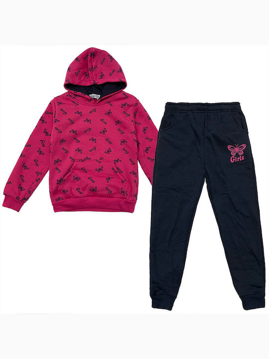 Ustyle Kinder Sweatpants Set - Jogginganzug Fuchsie 2Stück