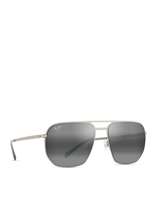 Maui Jim Unisex Sunglasses with Gray Metal Frame and Gray Polarized Lens