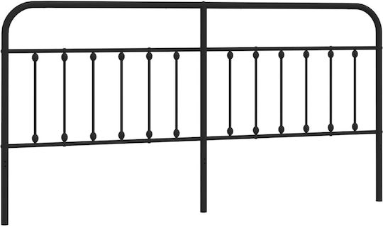 vidaXL Metal Bed Headboard Black 206x100cm